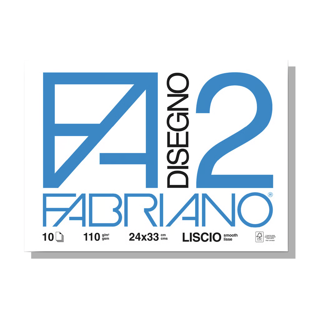 Fabriano Скицник за рисуване Disegno 2, 24 x 33 cm, 110 г., гладък